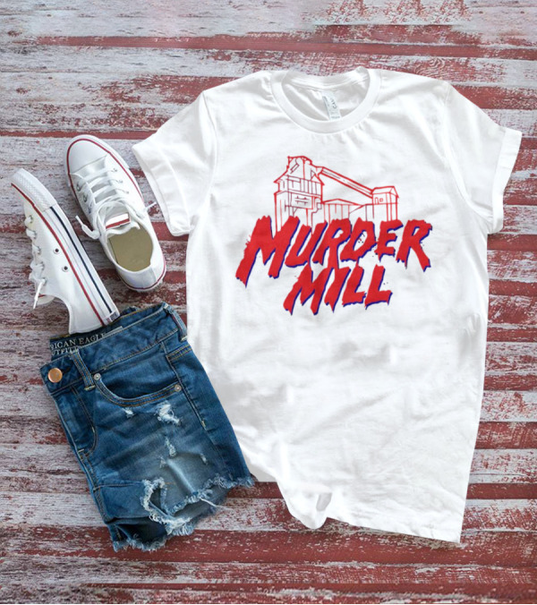 Murder Mill Haunted House Distressed Typography Iconic Building T-Shirt