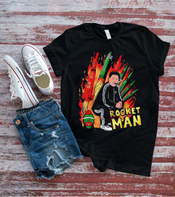 Penkmatters Rocket Man Kim Jong Un Parody With Red And Green Missiles T-Shirt
