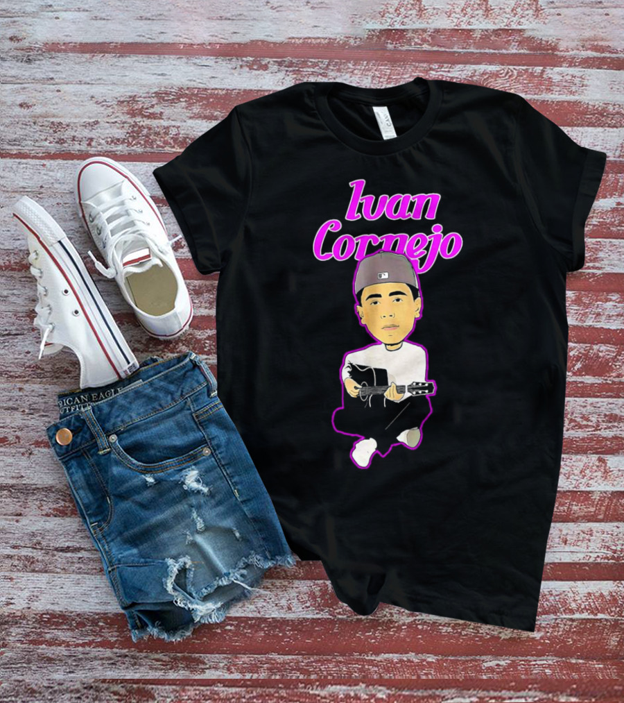 Ivan Cornejo Acoustic Musician Illustration With Guitar T-Shirt