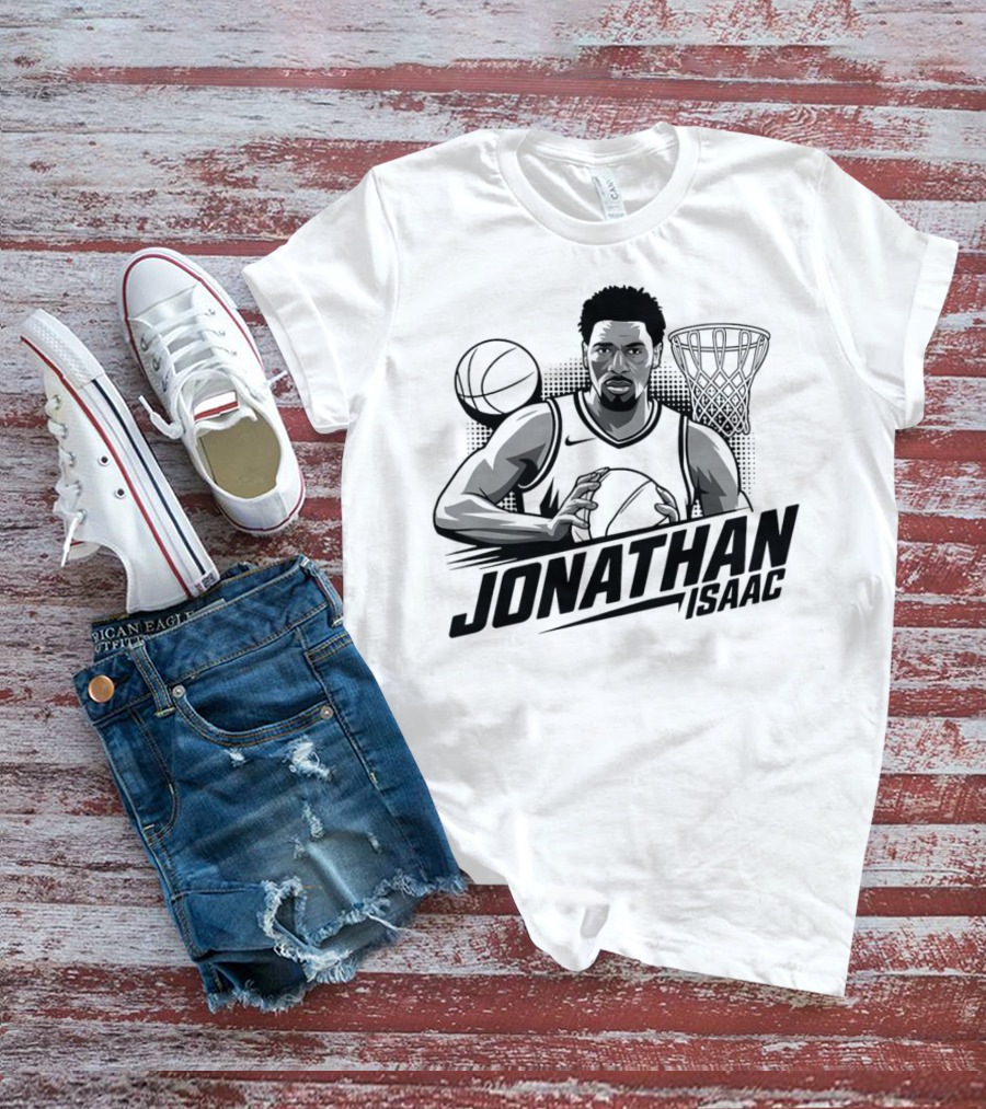 Jonathan Isaac Basketball Player Dunking With Hoop And Ball T-Shirt