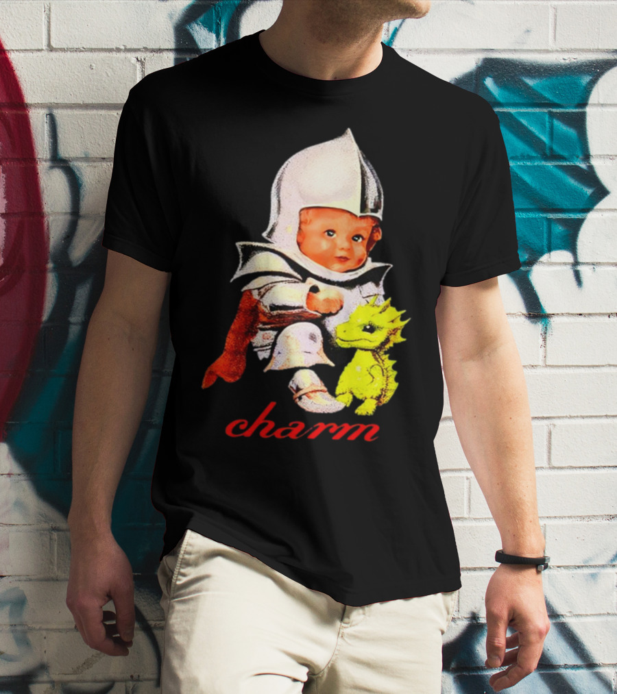 Claire Cottrill HQ Charm Dragon Knight Baby In Armor With Yellow Dragon T-Shirt