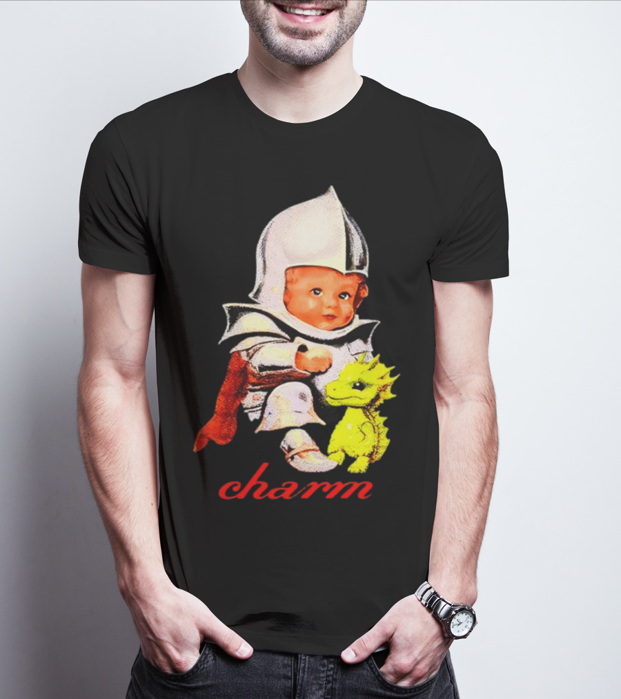 Claire Cottrill HQ Charm Dragon Knight Baby In Armor With Yellow Dragon T-Shirt