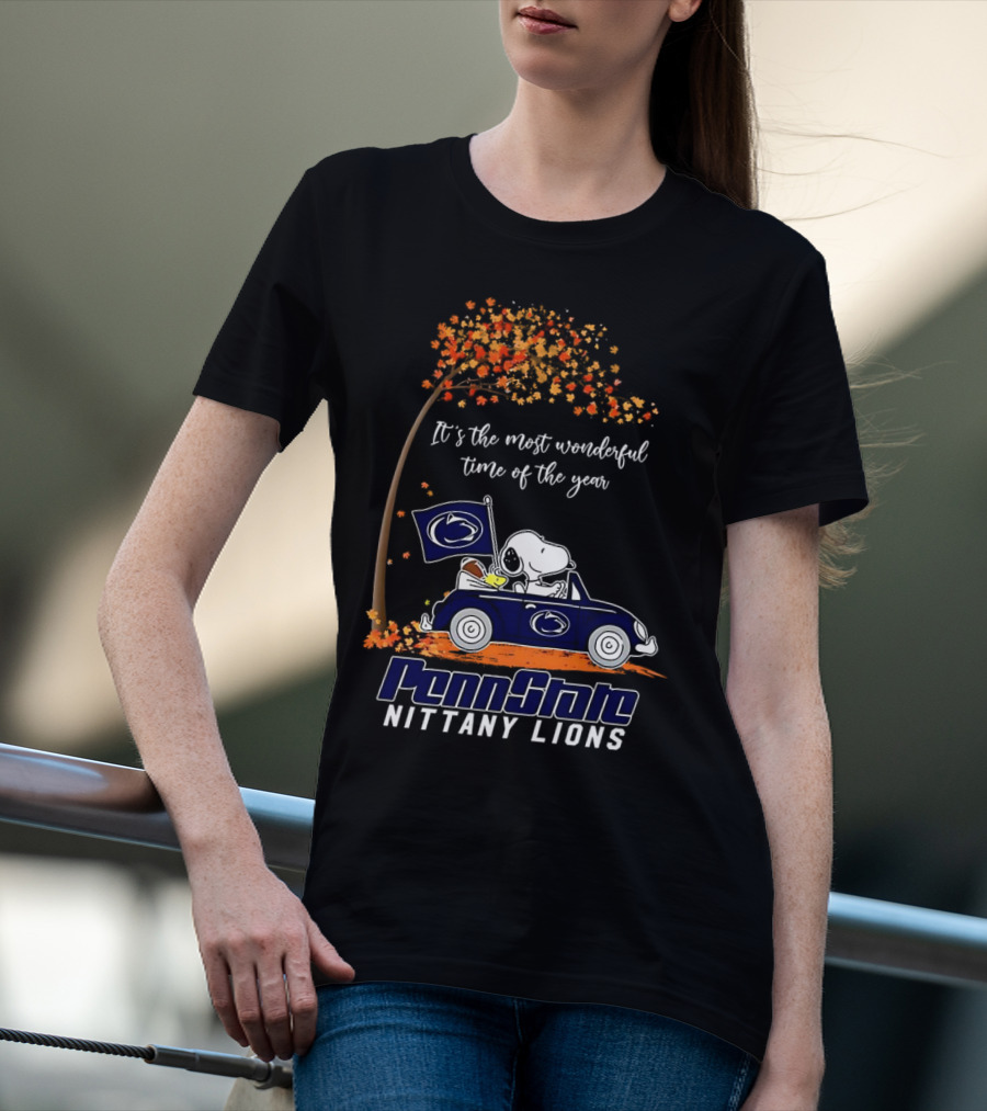 It's The Most Wonderful Time Of The Year Snoopy Driving Car Penn State Nittany Lions T-Shirt
