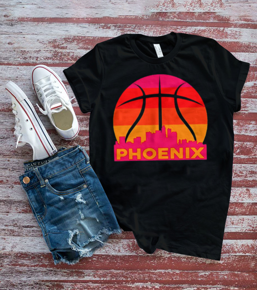 Phoenix Suns Sunset Basketball Skyline T-Shirt