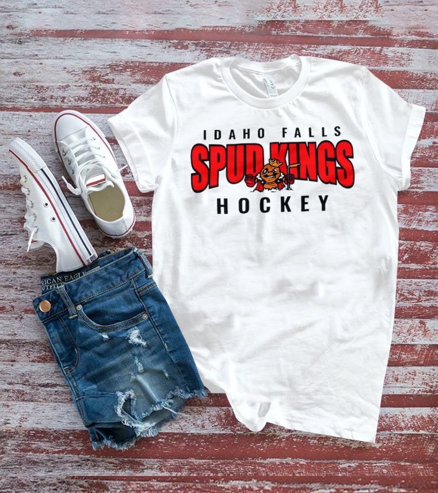 Idaho Falls Spud Kings Hockey Team Bold Red And Black T-Shirt