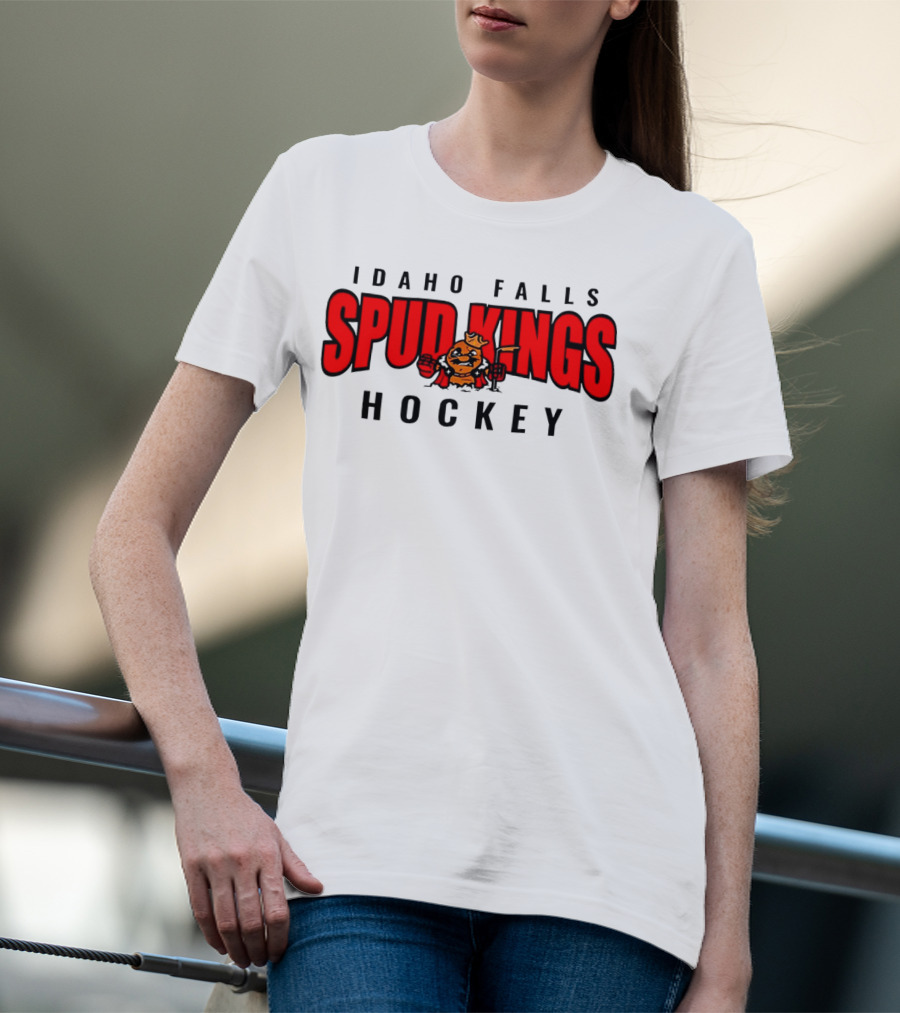 Idaho Falls Spud Kings Hockey Team Bold Red And Black T-Shirt