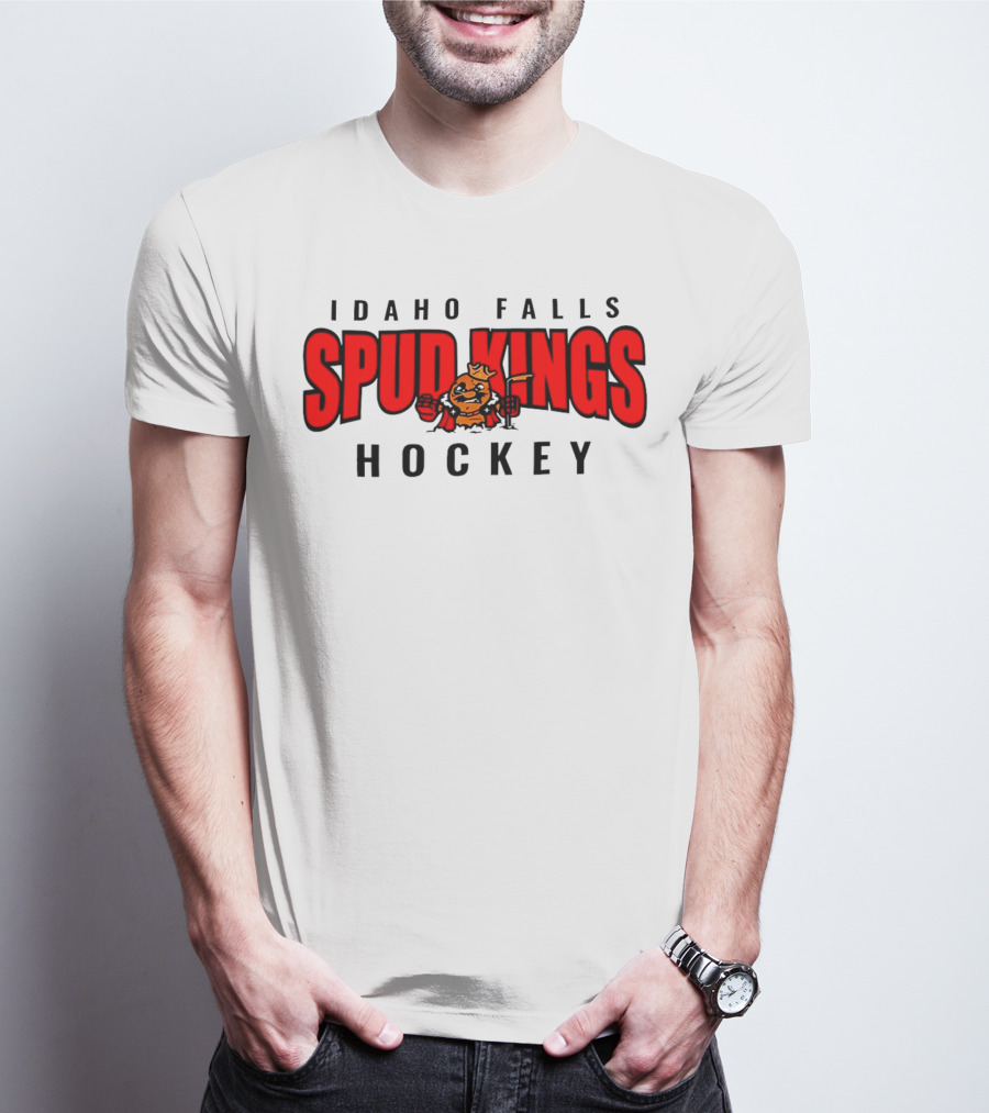 Idaho Falls Spud Kings Hockey Team Bold Red And Black T-Shirt