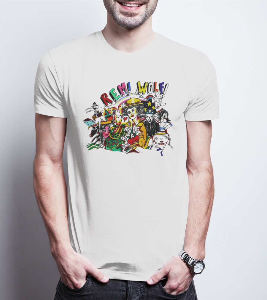 Big Ideas Remi Wolf Colorful Doodle Animation T-Shirt