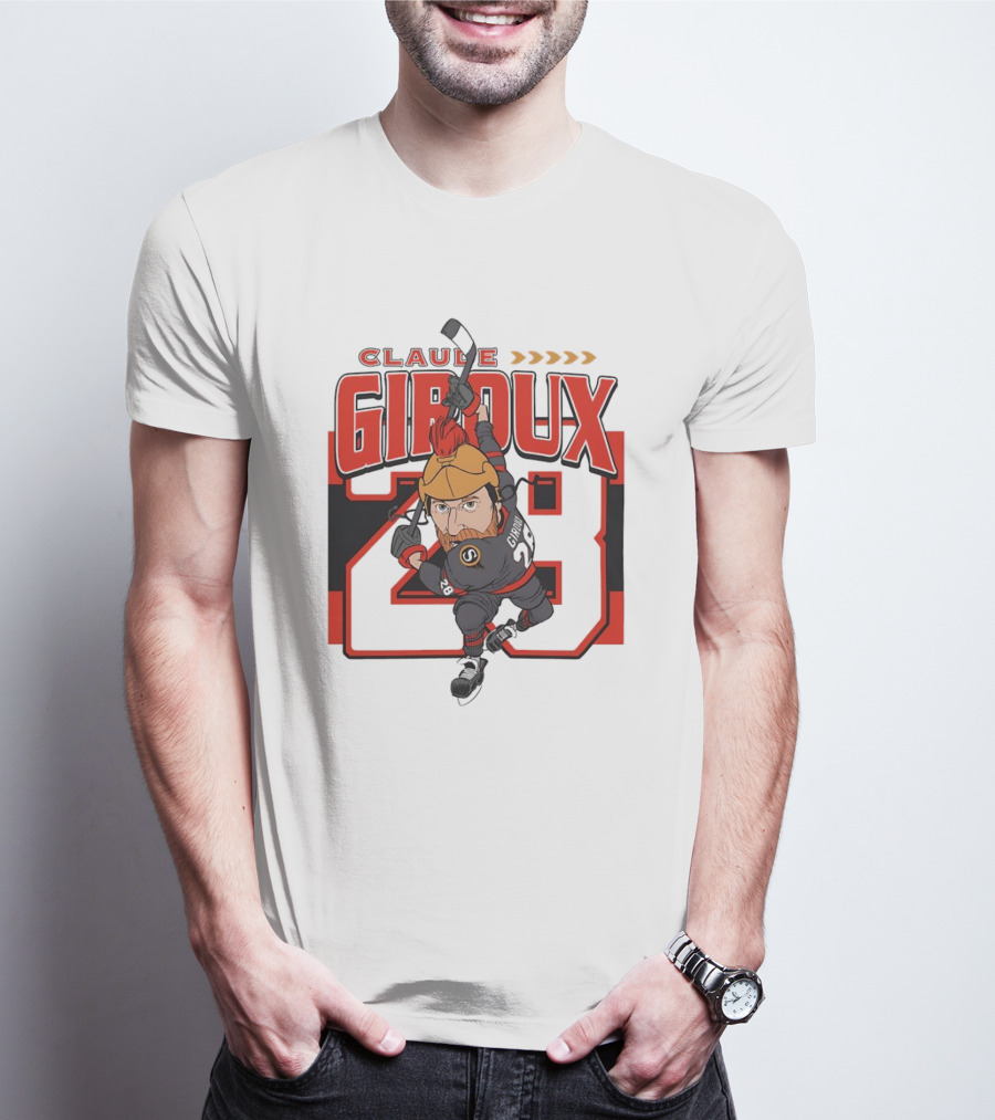 Claude Giroux Ottawa Senators Hockey Caricature Number 28 T-Shirt