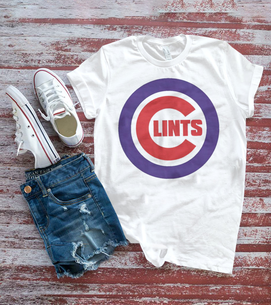 Clints Big C Chicago Cubs Logo Parody Purple Circle T-Shirt