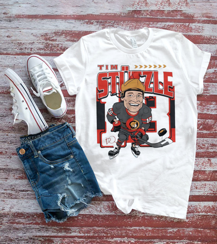 Tim Stützle Ottawa Senators Hockey Number 18 Caricature T-Shirt
