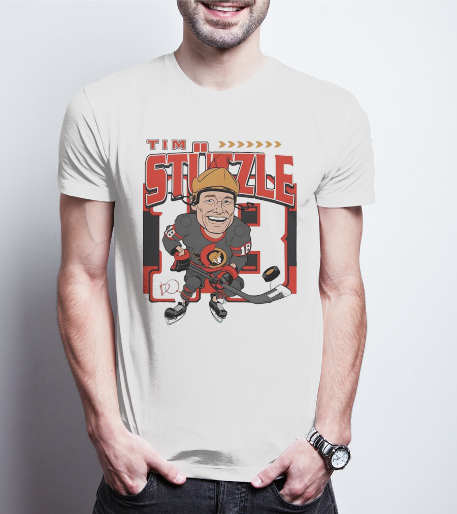 Tim Stützle Ottawa Senators Hockey Number 18 Caricature T-Shirt