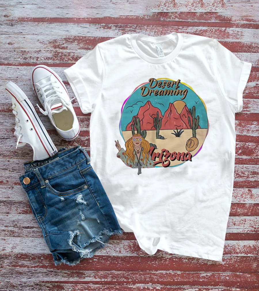 Desert Dreaming Arizona Vintage Cactus Sunset T-Shirt