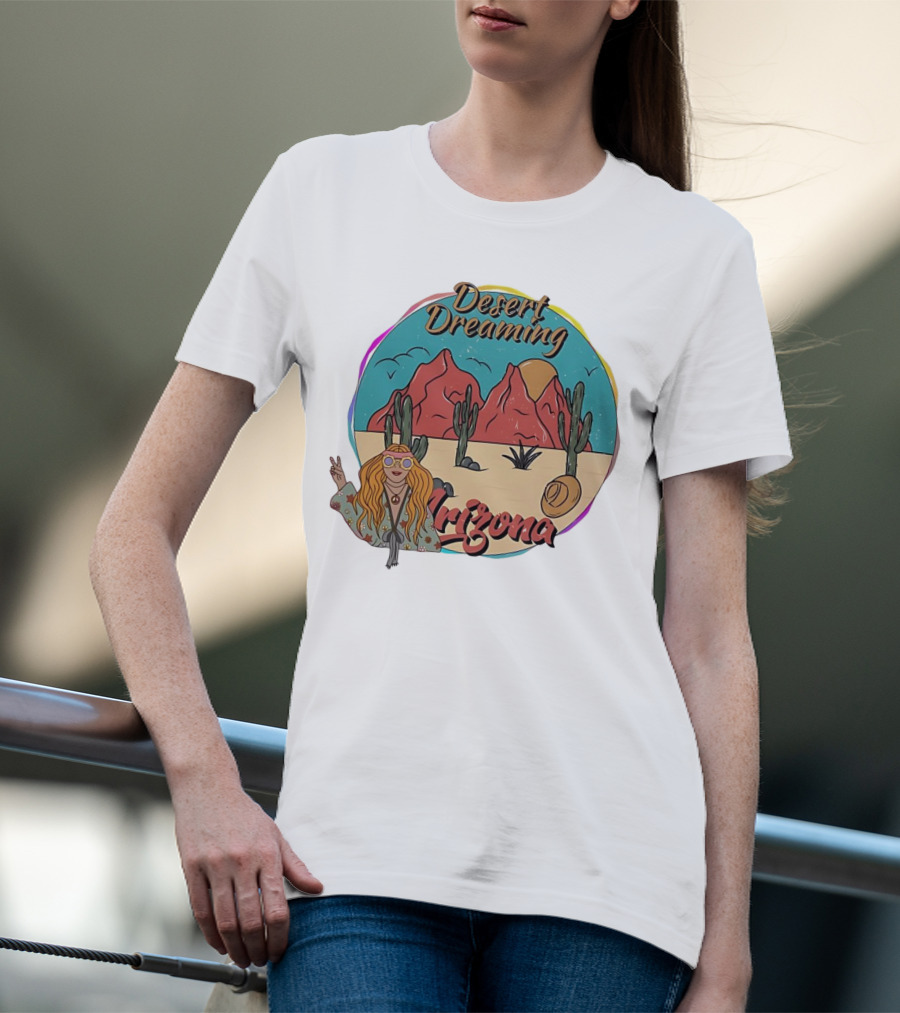 Desert Dreaming Arizona Vintage Cactus Sunset T-Shirt