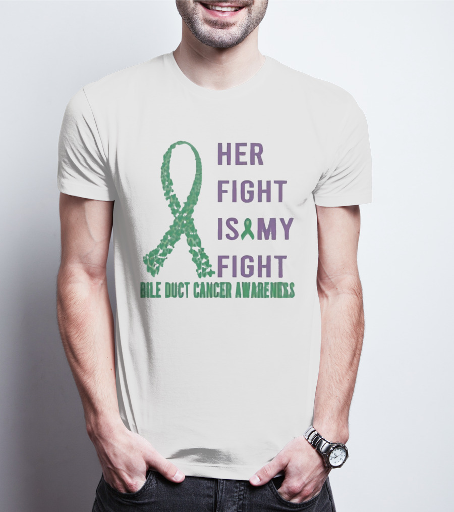 Her Fight Is My Fight Bile Duct Cancer Awareness T-Shirt