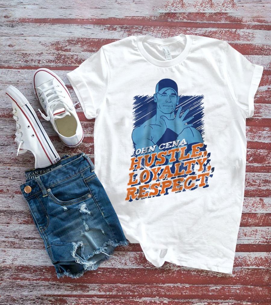 John Cena Hustle Loyalty Respect Blue Cap T-Shirt