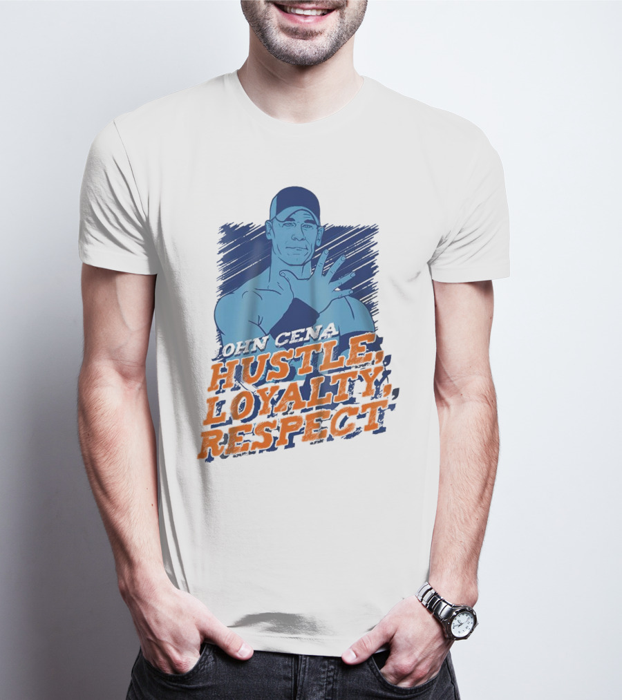John Cena Hustle Loyalty Respect Blue Cap T-Shirt
