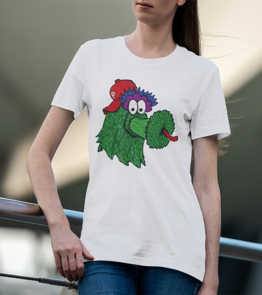 Phillie Phanatic Mascot Philadelphia Phillies Green Creature Red Cap T-Shirt
