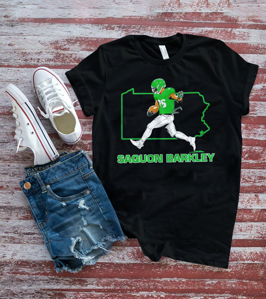 Saquon Barkley Running Back Pennsylvania Outline Star Player T-Shirt