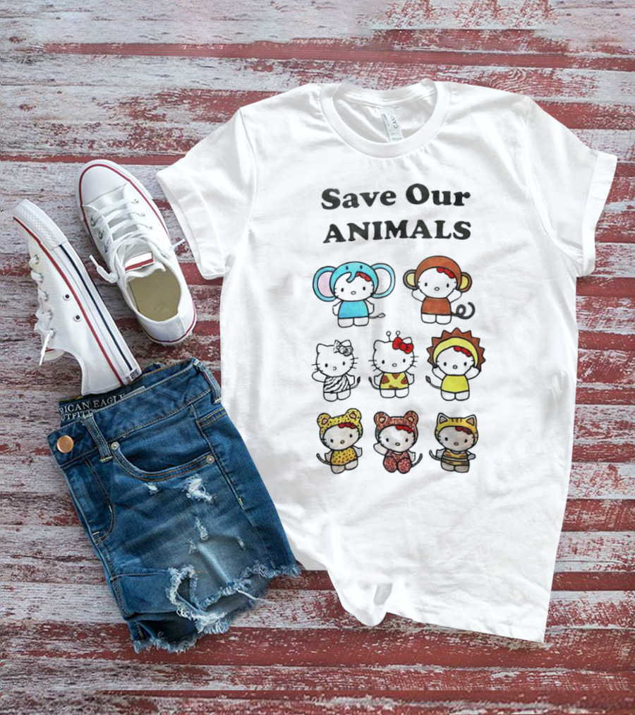 Save Our Animals Hello Kitty Series Pamela Anderson Collaboration T-Shirt