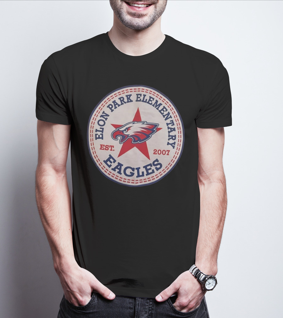 Elon Park Elementary Eagles Est 2007 Red Star Vintage T-Shirt
