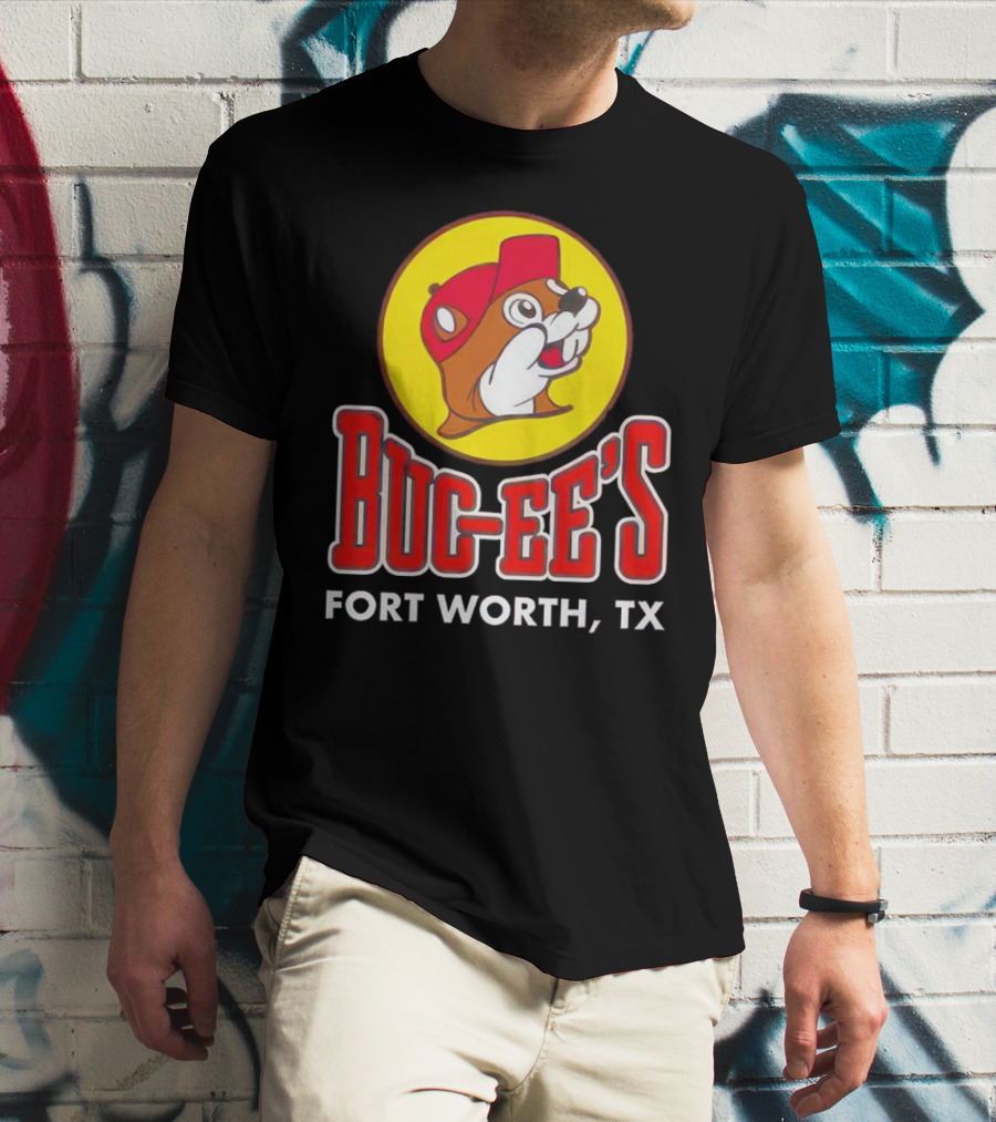 Buc-Ee's Fort Worth TX Logo With Beaming Beaver T-Shirt