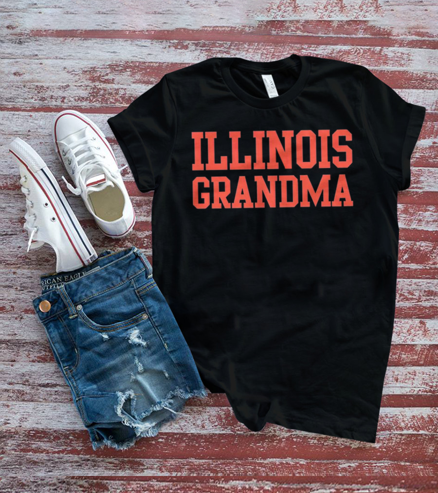 Illinois Grandma Bold Orange Text T-Shirt