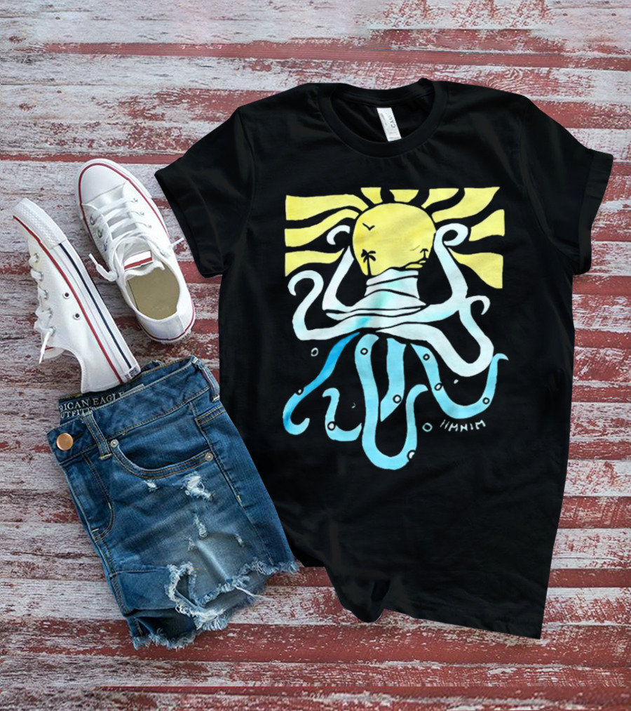 Mark Hoppus Octopus Sun Wave Palm Ocean Scene T-Shirt