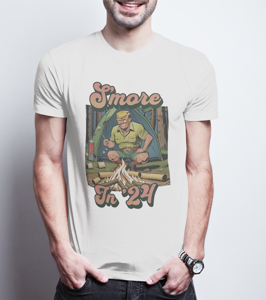 S’more In 24 Camping Scene With Fire And Tent T-Shirt