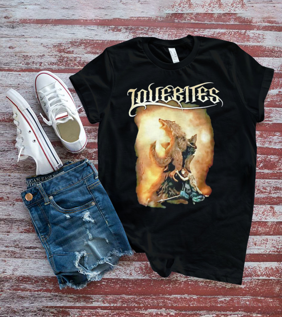LOVEBITES Wolf Warrior Art With Knight And Sword T-Shirt