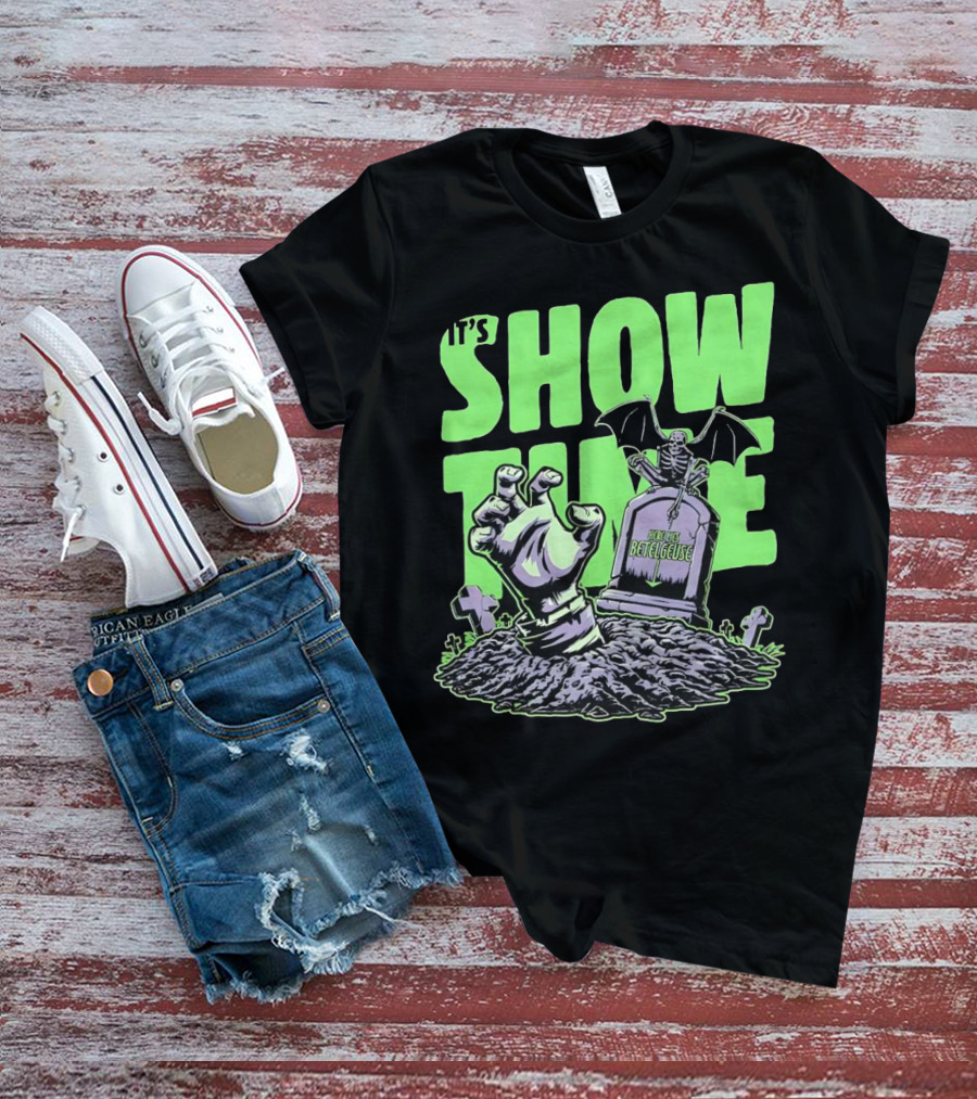 It's Showtime Here Lies Betelgeuse With Skeleton And Tombstone T-Shirt