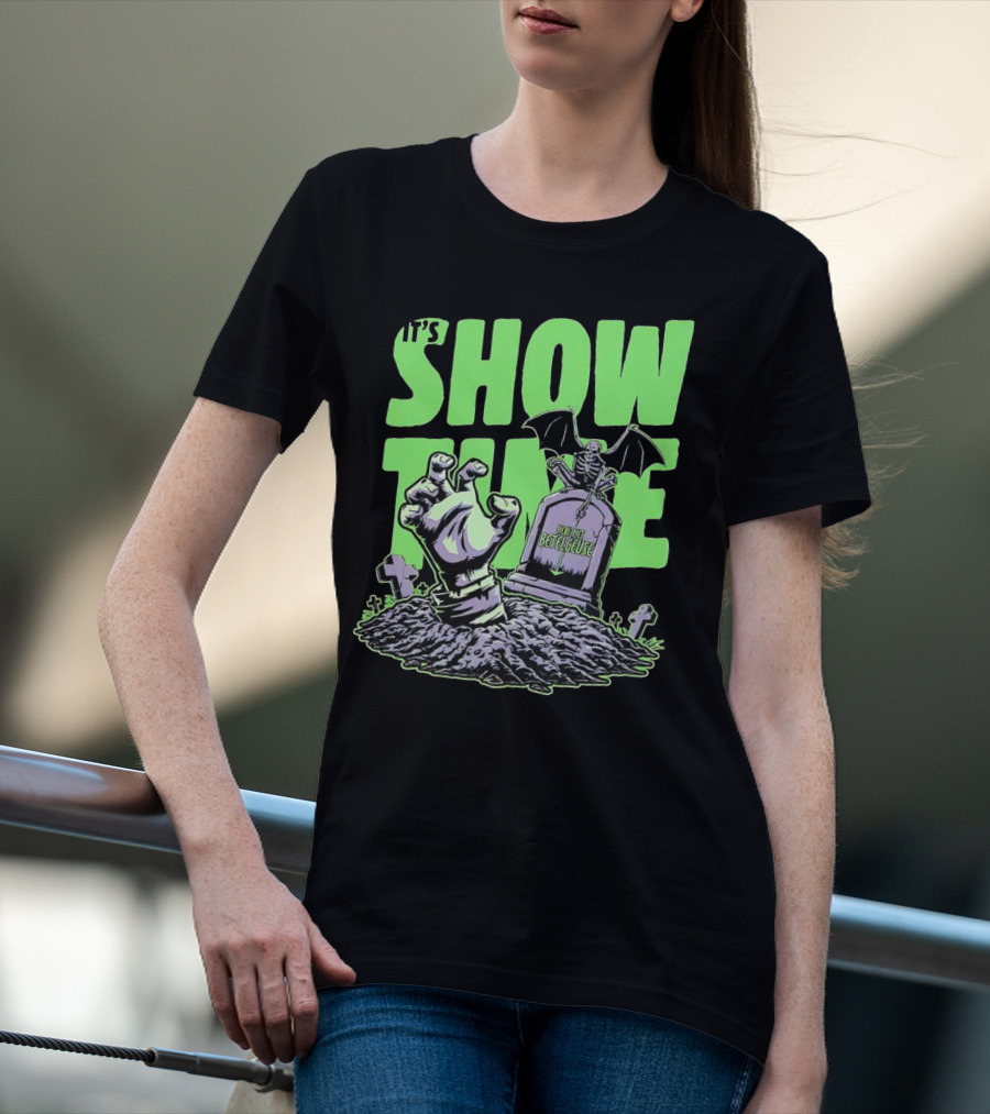 It's Showtime Here Lies Betelgeuse With Skeleton And Tombstone T-Shirt