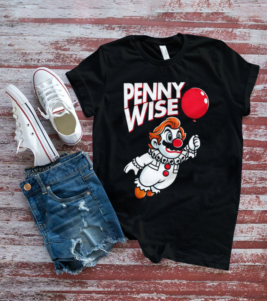 Pennywise Mario Mashup With Red Balloon T-Shirt