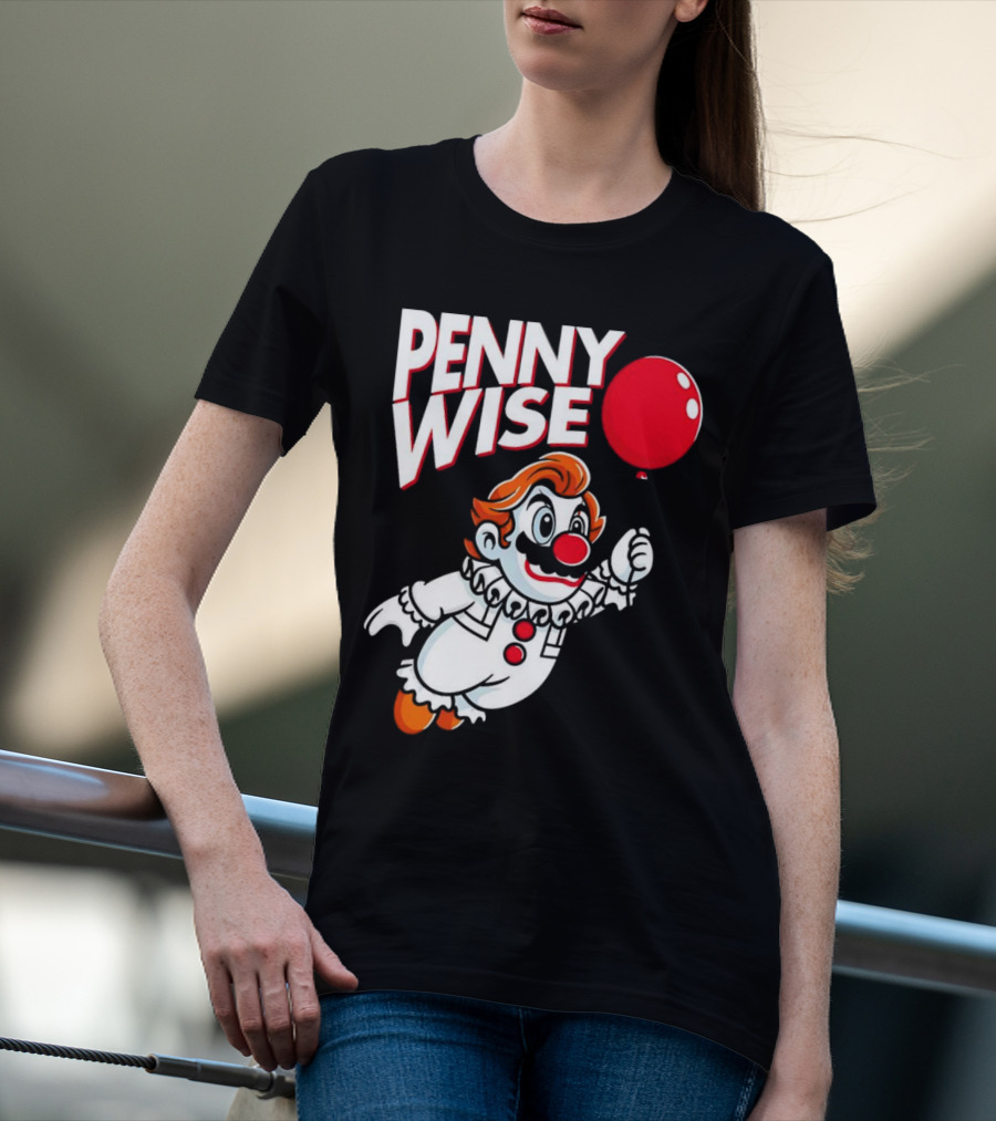 Pennywise Mario Mashup With Red Balloon T-Shirt