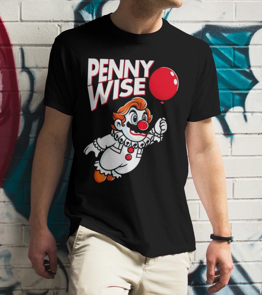 Pennywise Mario Mashup With Red Balloon T-Shirt