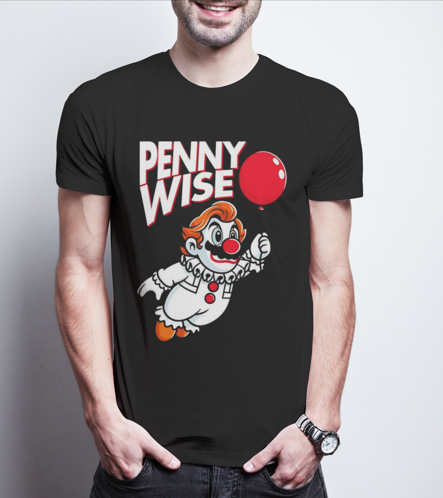 Pennywise Mario Mashup With Red Balloon T-Shirt