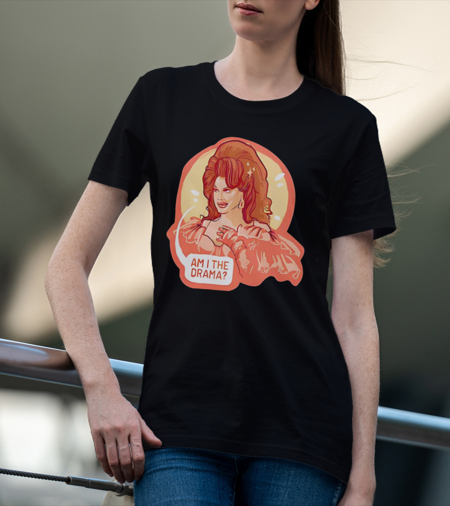 Am I The Drama? Bold Diva With Glamorous Hair And Earrings T-Shirt