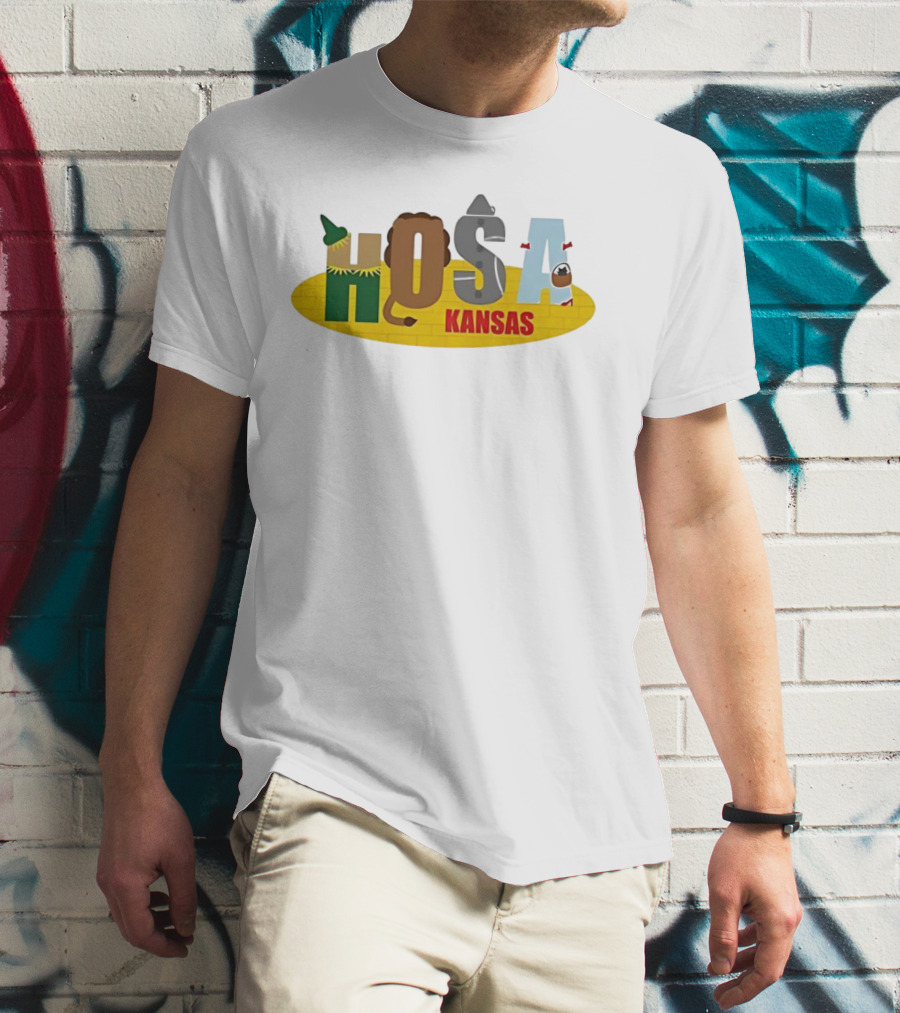 Hosa Kansas Yellow Brick Wizard Lion Tinman Scarecrow T-Shirt