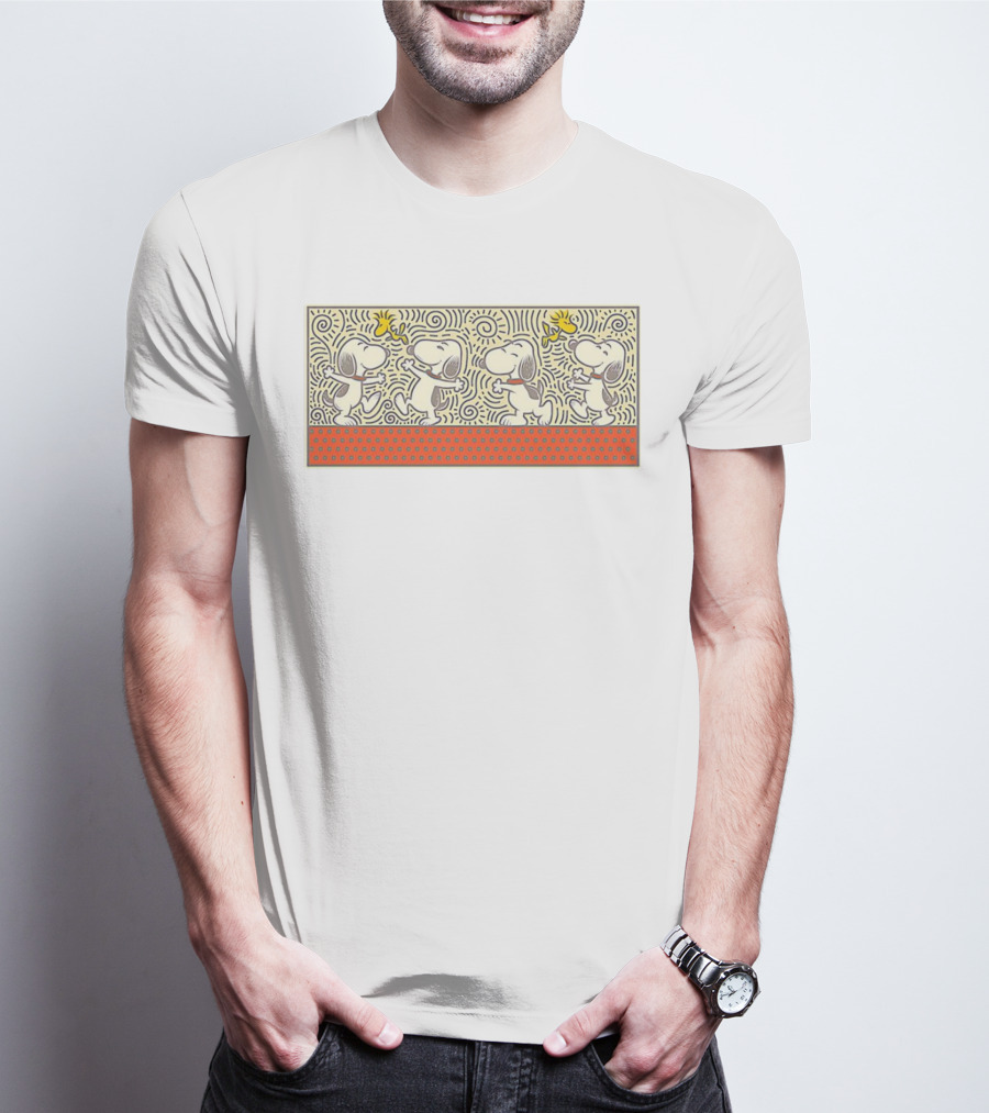 Snoopy And Woodstock Doodle Friends Iconic Comic Panel T-Shirt