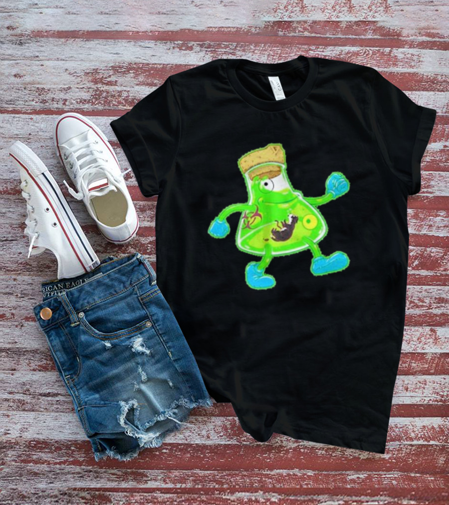 Toxic Soy Monster Beaker Creature With Biohazard T-Shirt