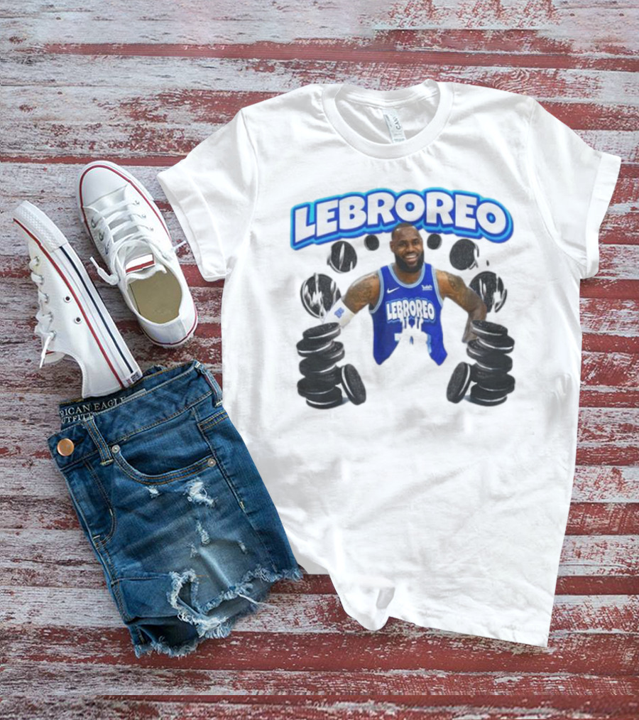 LeBrOreo LeBron James Blue Basketball Jersey Oreo Cookies T-Shirt