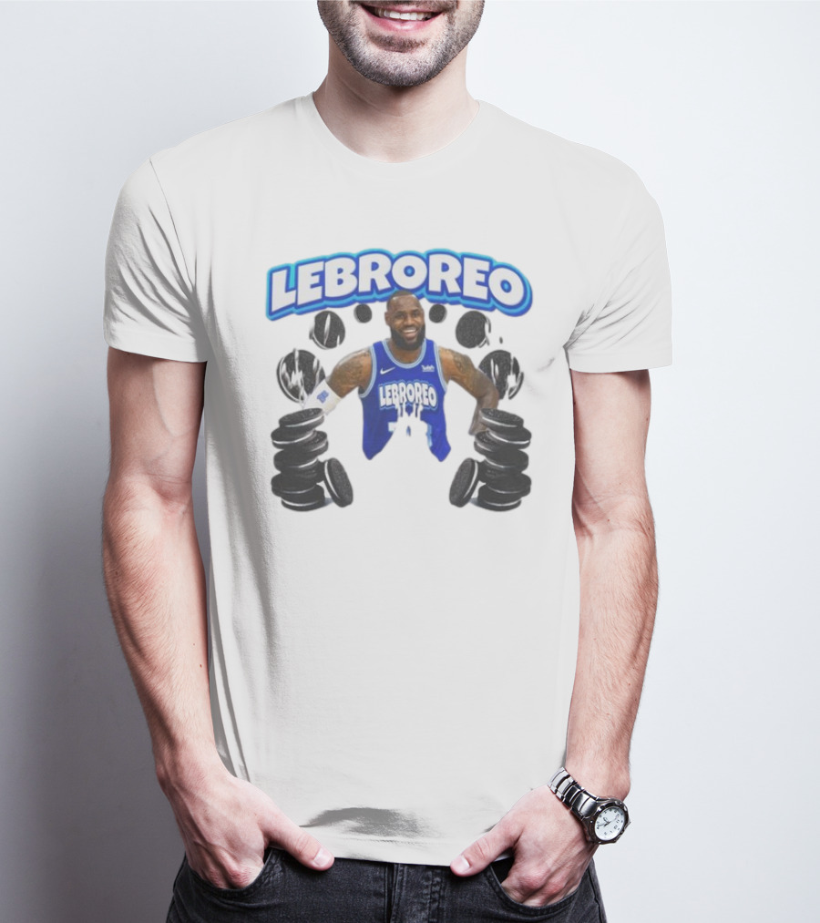 LeBrOreo LeBron James Blue Basketball Jersey Oreo Cookies T-Shirt