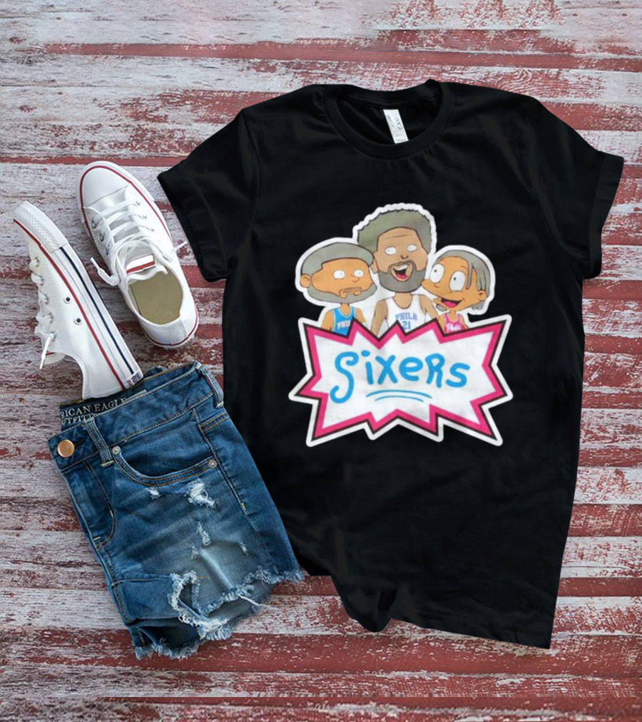 Sixers Rugrats Inspired Philadelphia 76ers Cartoon Crossover T-Shirt