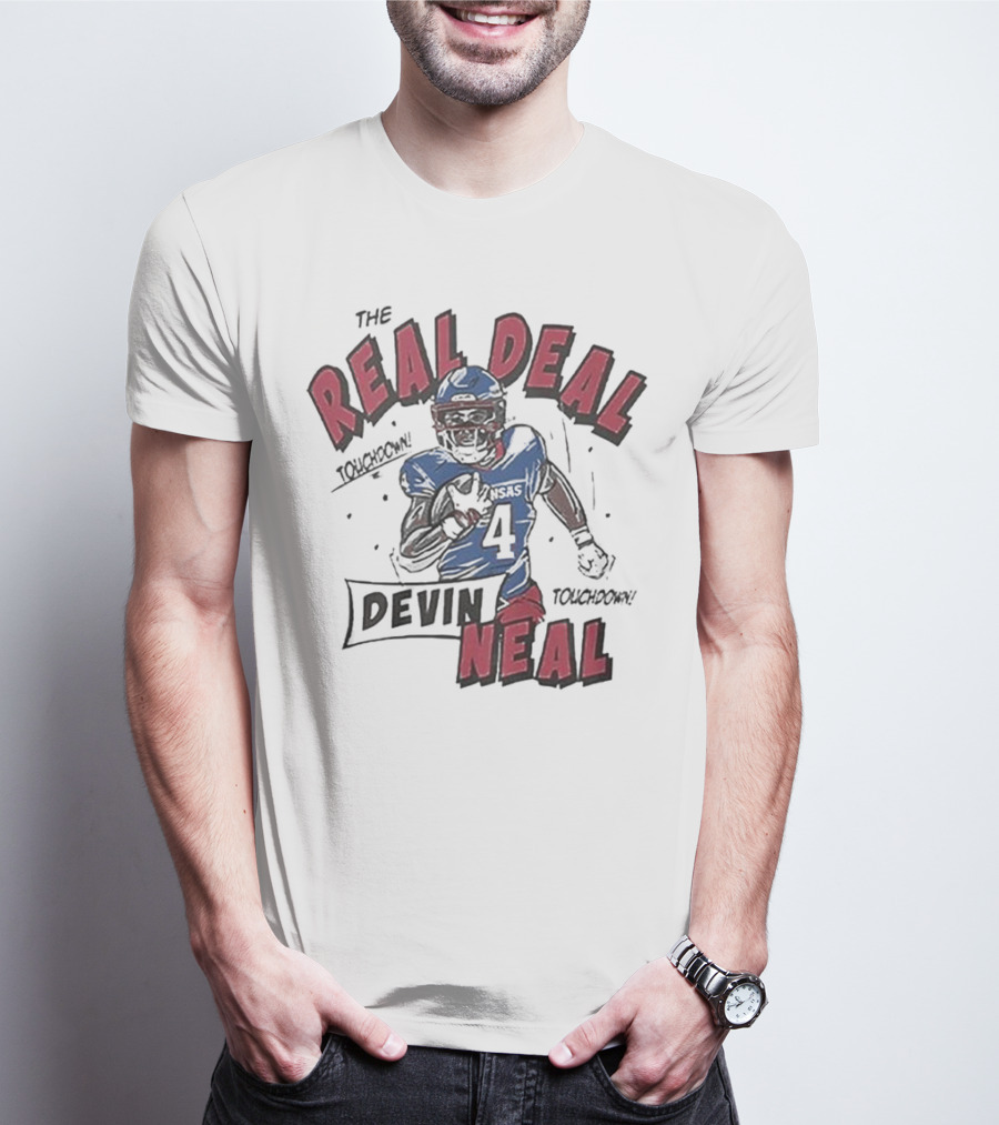 The Real Deal Devin Neal Kansas Touchdown Football Player T-Shirt