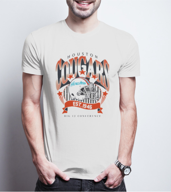 Houston Cougars Helmet Houston Est 1946 Big 12 Conference T-Shirt