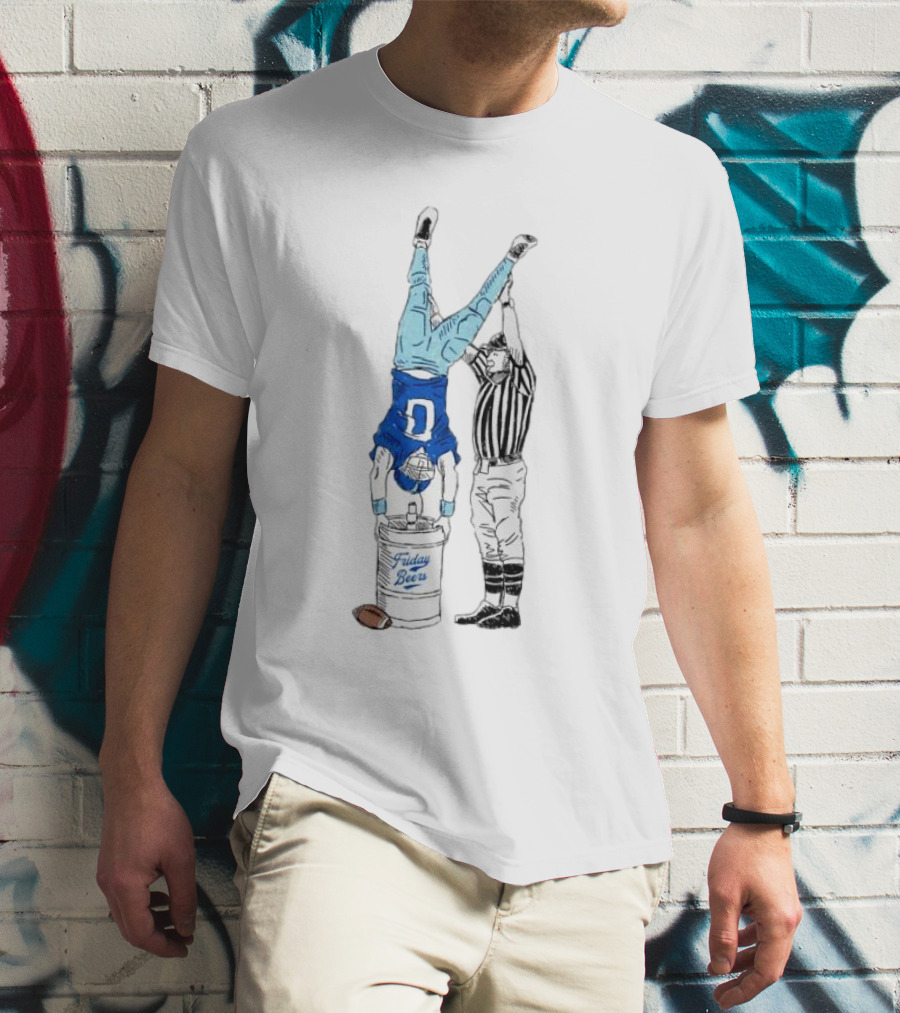 Football Keg Stand Touchdown Fridays Beers T-Shirt