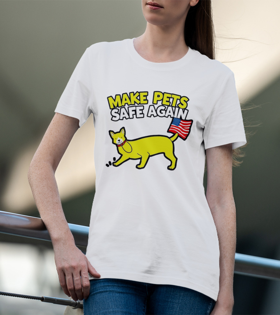 Make Pets Safe Again US Flag Dog Tail T-Shirt