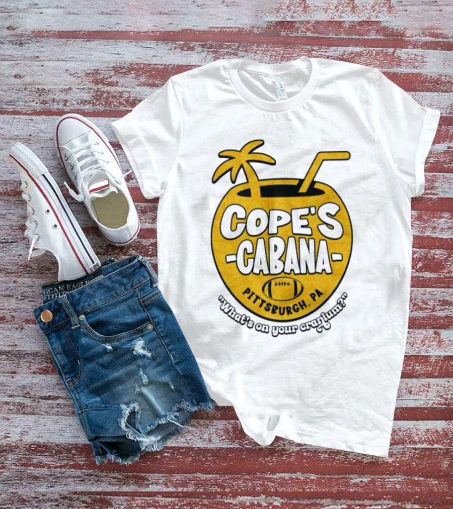Cope's Cabana Pittsburgh PA What's On Your Cranium Football Coconut Palm T-Shirt