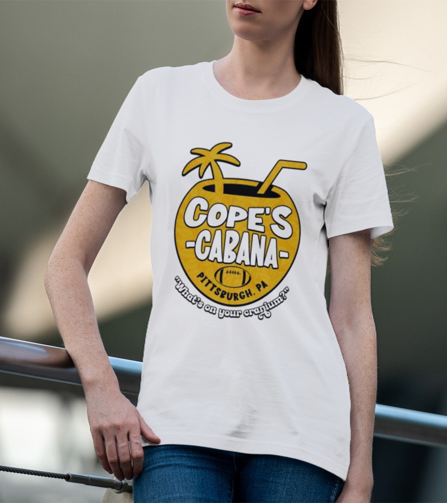 Cope's Cabana Pittsburgh PA What's On Your Cranium Football Coconut Palm T-Shirt