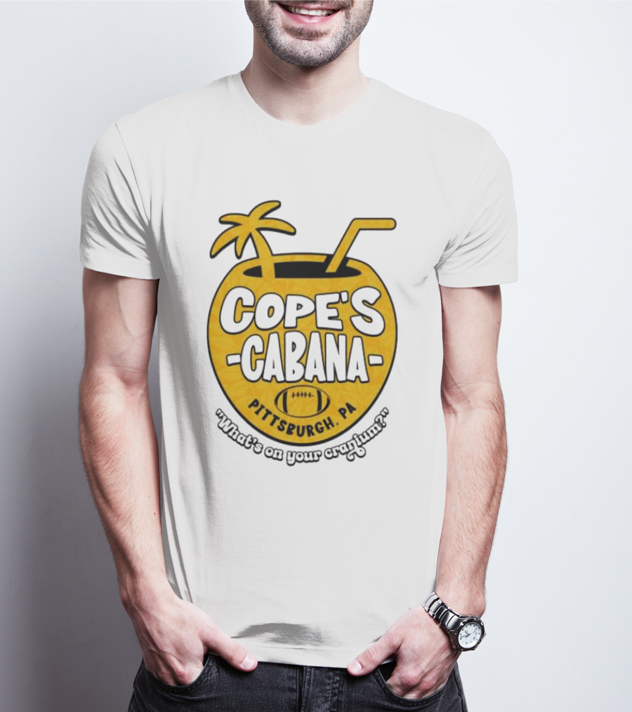 Cope's Cabana Pittsburgh PA What's On Your Cranium Football Coconut Palm T-Shirt